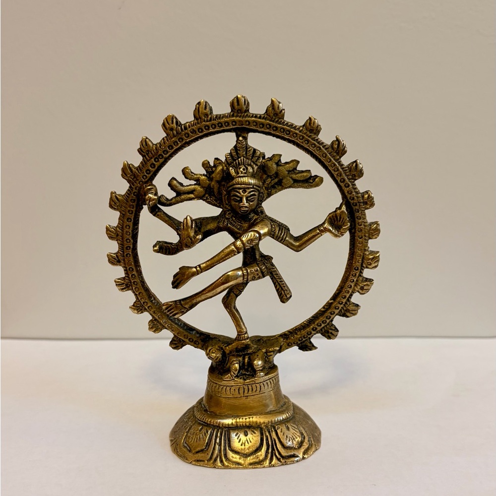 Brass Lord Shiva  Statue Home Art Décor - Gold Finish